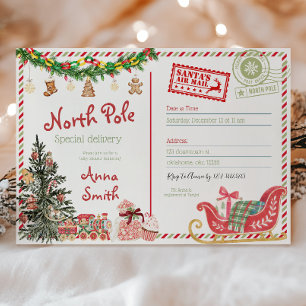 Kerstmis Ansichtkaart Speciale Levering Baby Showe Kaart