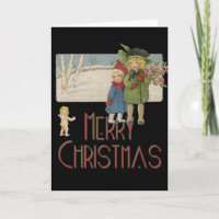 Kerstmis Antiek Kinderen Illustratie 1920