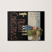 Kerstmis Antiek Kinderen Illustratie 1920 Legpuzzel (Horizontaal)