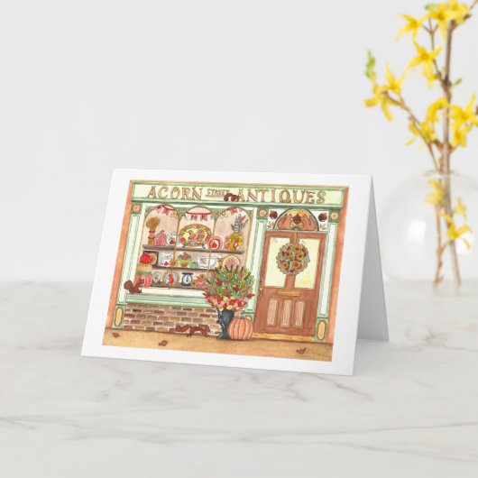 Kerstmis Antiquairswinkel Kaart (Gele Bloem)