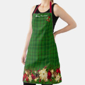 Kerstmis APRON Personaliseer Script Green Tartan Schort (Insitu)