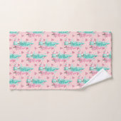 Kerstmis Aqua Blauw Roze Boom Patroon Bad Handdoek (Handdoek)
