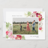 Kerstmis Aquarel Bloem Feestdagenkaart (Voorkant)