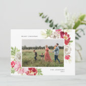 Kerstmis Aquarel Bloem Feestdagenkaart (Staand voorkant)