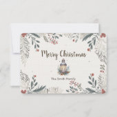 Kerstmis Aquarel Groeten Bedankkaart (Voorkant)