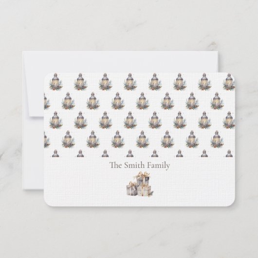 Kerstmis Aquarel Groeten Bedankkaart (Achterkant)