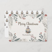 Kerstmis Aquarel Groeten Bedankkaart (Voorkant / Achterkant)