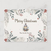 Kerstmis Aquarel Groeten Briefkaart (Voorkant)