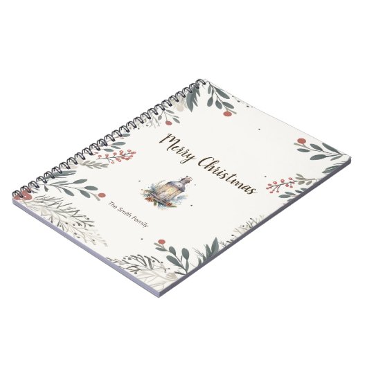 Kerstmis Aquarel Groeten Notitieboek (Linkerzijde)