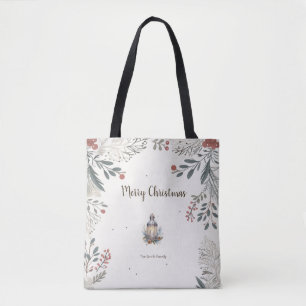 Kerstmis Aquarel Groeten Tote Bag