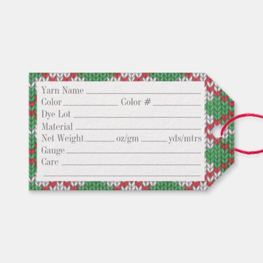 KERSTMIS ARGYLE BREISEL 8,9x5cm Garenetiketjes Cadeaulabel (Voorkant (Horizontaal))