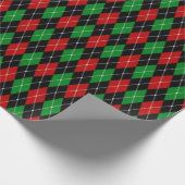 Kerstmis argyle cadeaupapier (Hoek)