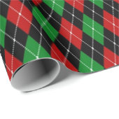 Kerstmis argyle cadeaupapier (Rol Hoek)
