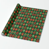 Kerstmis Argyle Diamant Patroon Cadeaupapier (Uitgerold)