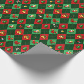 Kerstmis Argyle Diamant Patroon Cadeaupapier (Hoek)