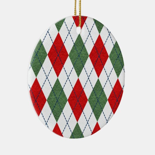 Kerstmis Argyle Keramisch Ornament (Rechts)