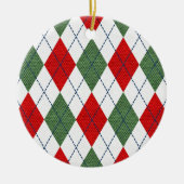 Kerstmis Argyle Keramisch Ornament (Voorkant)