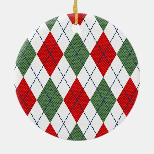 Kerstmis Argyle Keramisch Ornament (Achterkant)
