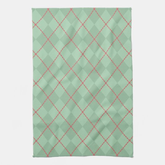 Kerstmis Argyle Keukendoek Cadeau in Vintage Stijl Theedoek (Verticaal)