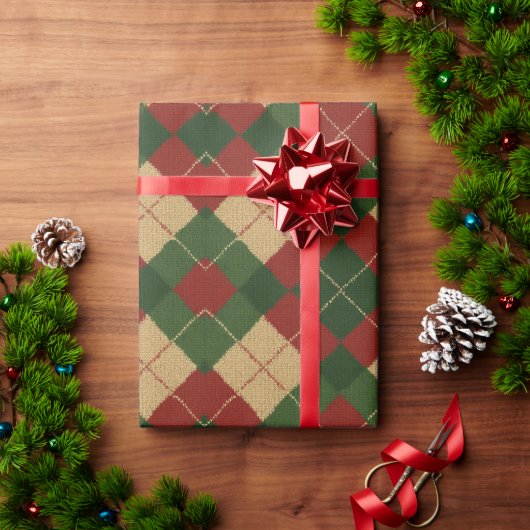 Kerstmis Argyle Plaid Cadeaupapier (Feestdagen Geschenken)