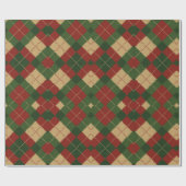 Kerstmis Argyle Plaid Cadeaupapier (Vlak)