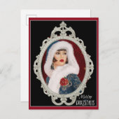 Kerstmis  Art Deco Elegant Woman Briefkaart (Voorkant / Achterkant)
