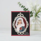Kerstmis  Art Deco Elegant Woman Briefkaart (Staand voorkant)
