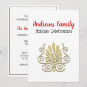 Kerstmis  Art Deco Gold Plume Arabesque Kaart (Voorkant / Achterkant)