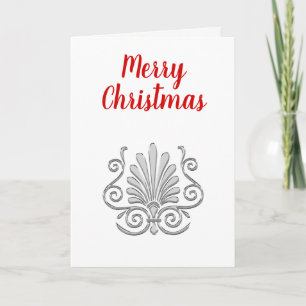 Kerstmis Art Deco Silver Plume Arabesque Feestdagen Kaart