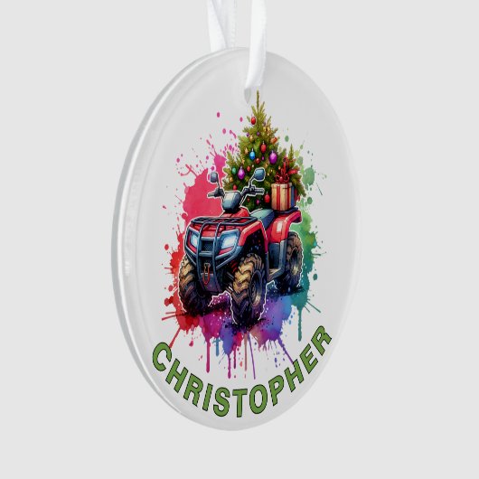 Kerstmis ATV Aangepaste Naam Ornament (voorkant)