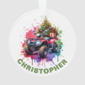 Kerstmis ATV Aangepaste Naam Ornament (achterkant)