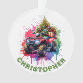 Kerstmis ATV Aangepaste Naam Ornament (voorkant)