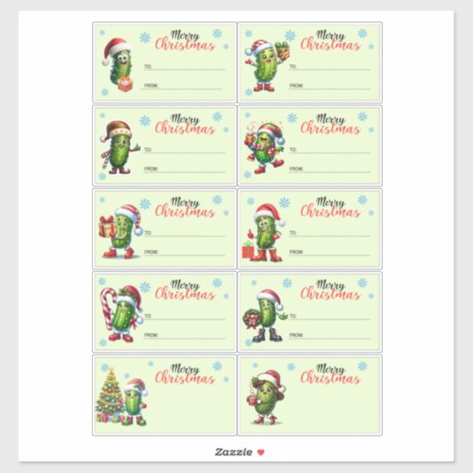 Kerstmis Augurk Cadeaubon Sticker Vel (Vel)