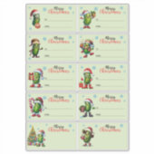 Kerstmis Augurk Cadeaubon Sticker Vel (Voorkant)