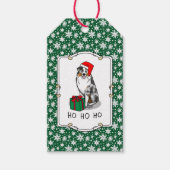 Kerstmis: Australische herder (blauwe kool tan/w 1 Cadeaulabel (Voorkant)