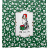 Kerstmis: Australische herder (blauwe kool tan/w 1 Douchegordijn (Voorkant)