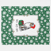 Kerstmis: Australische herder (blauwe kool tan/w 1 Fleece Deken (Voorkant (Horizontaal))