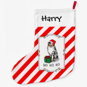 Kerstmis: Australische herder (blauwe kool tan/w 1 Grote Kerstsok (Achterkant)