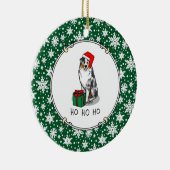 Kerstmis: Australische herder (blauwe kool tan/w 1 Keramisch Ornament (Rechts)