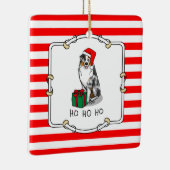 Kerstmis: Australische herder (blauwe kool tan/w 1 Keramisch Ornament (Rechts)