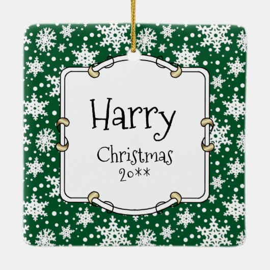 Kerstmis: Australische herder (blauwe kool tan/w 1 Keramisch Ornament (Achterkant)