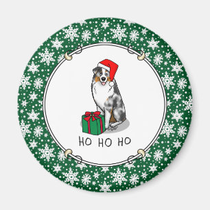 Kerstmis: Australische herder (blauwe kool tan/w 1 Magneet