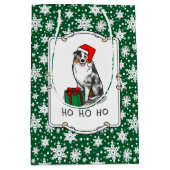 Kerstmis: Australische herder (blauwe kool tan/w 1 Medium Cadeauzakje (Voorkant)