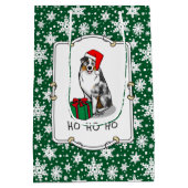 Kerstmis: Australische herder (blauwe kool tan/w 1 Medium Cadeauzakje (Achterkant)