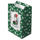 Kerstmis: Australische herder (blauwe kool tan/w 1 Medium Cadeauzakje (Achterkant Gekanteld)