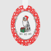 Kerstmis: Australische herder (blauwe kool tan/w 1 Ornament (voorkant)