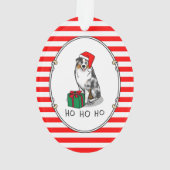 Kerstmis: Australische herder (blauwe kool tan/w 1 Ornament (achterkant)