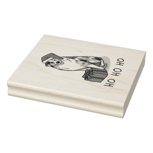 Kerstmis: Australische herder (blauwe kool tan/w 1 Rubberstempel (Stempel)