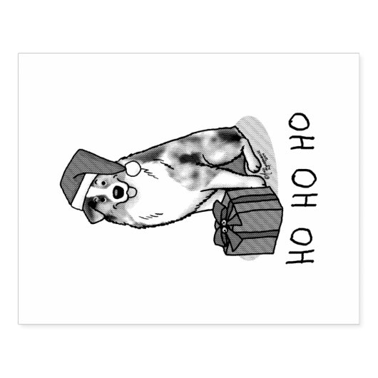 Kerstmis: Australische herder (blauwe kool tan/w 1 Rubberstempel (Afrduk)