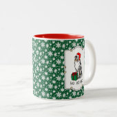 Kerstmis: Australische herder (blauwe kool tan/w 1 Tweekleurige Koffiemok (Voorkant rechts)